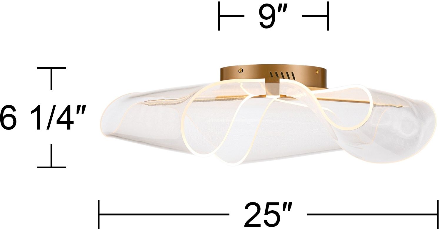 Possini Euro Grosvenor 25" Brushed Gold Modern LED Ceiling Light Image 10