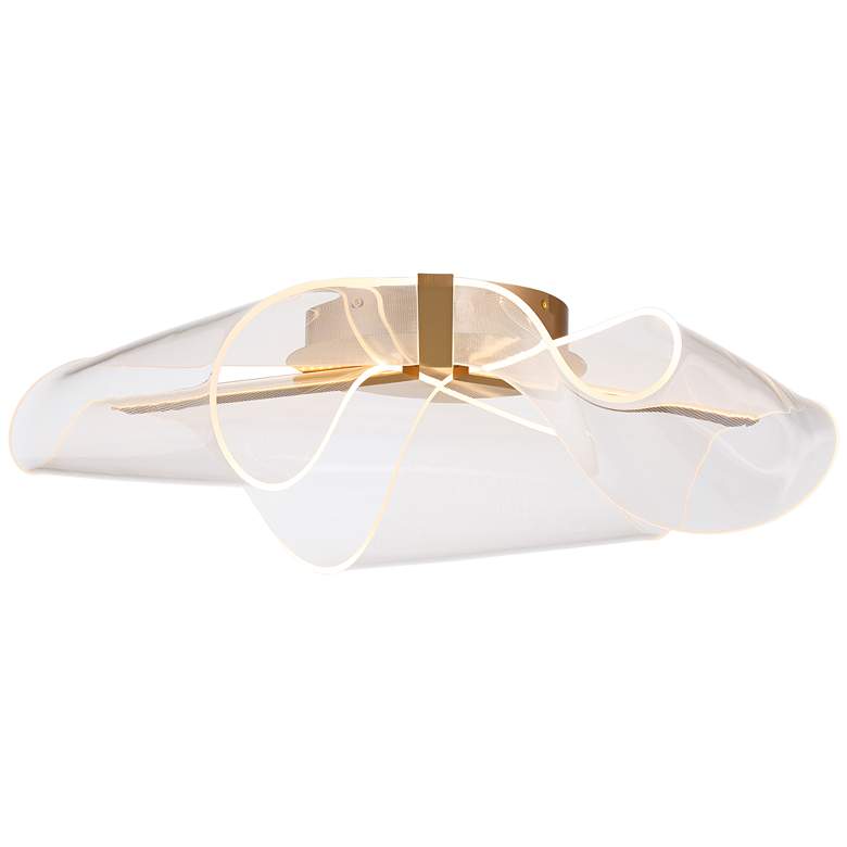 Image 4 Possini Euro Grosvenor 25" Brushed Gold LED Ceiling Light more views