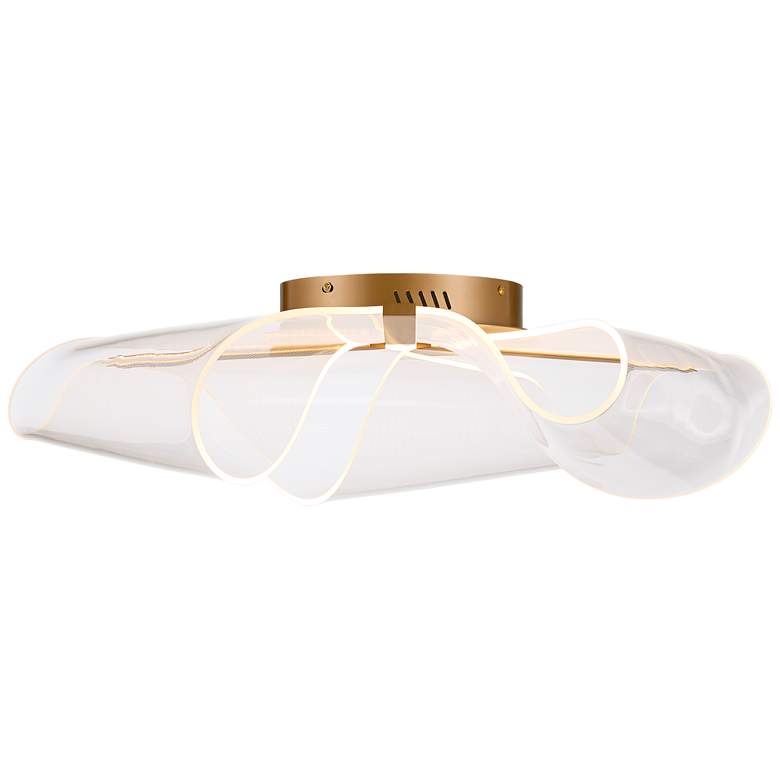 Image 5 Possini Euro Grosvenor 25" Brushed Gold LED Ceiling Light more views