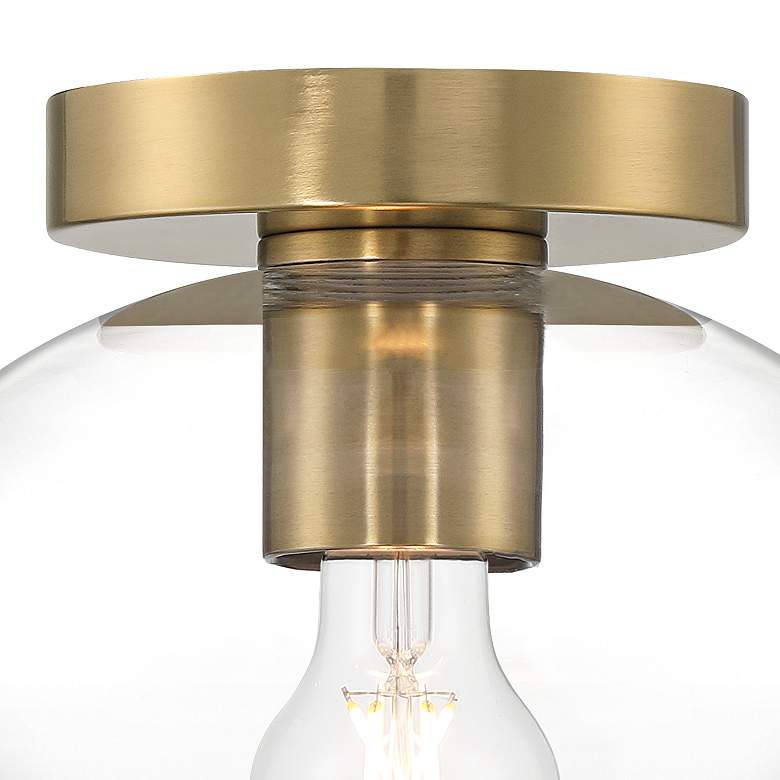 Image 3 Possini Euro Gustin 8 3/4" W Antique Brass Clear Glass Ceiling Light more views
