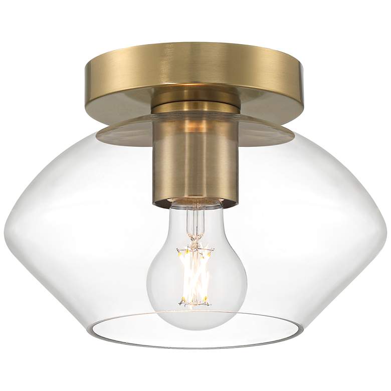 Image 4 Possini Euro Gustin 8 3/4 inch W Antique Brass Clear Glass Ceiling Light more views