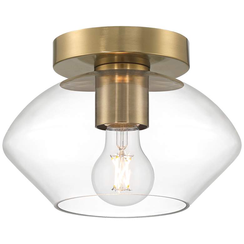 Image 4 Possini Euro Gustin 8 3/4" W Antique Brass Clear Glass Ceiling Light more views