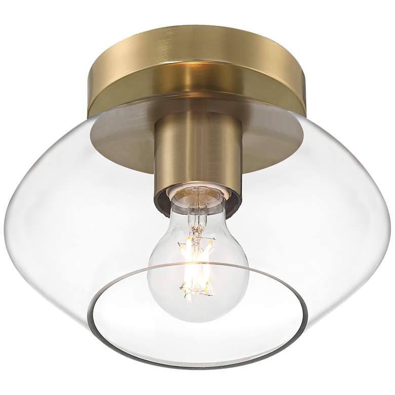 Image 5 Possini Euro Gustin 8 3/4 inch W Antique Brass Clear Glass Ceiling Light more views