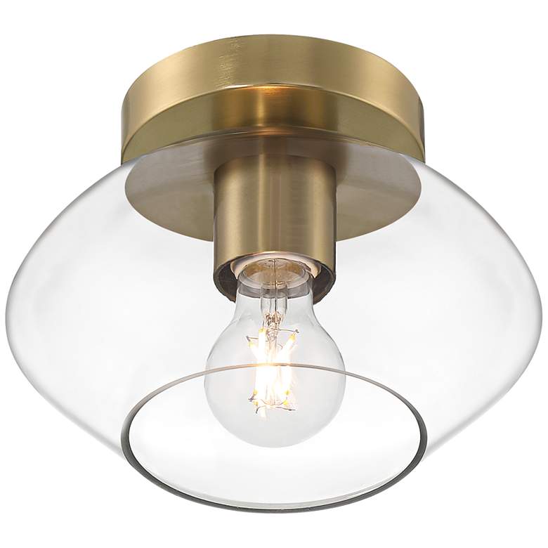 Image 5 Possini Euro Gustin 8 3/4" W Antique Brass Clear Glass Ceiling Light more views