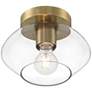 Possini Euro Gustin 8 3/4" W Antique Brass Clear Glass Ceiling Light