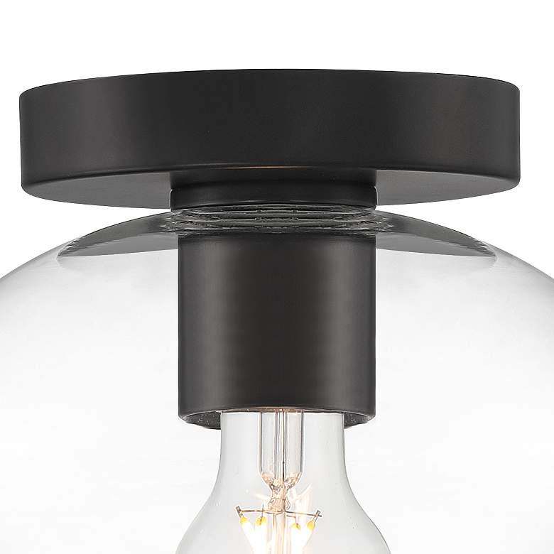 Image 3 Possini Euro Gustin 8 3/4 inch Wide Black Clear Glass Ceiling Light more views