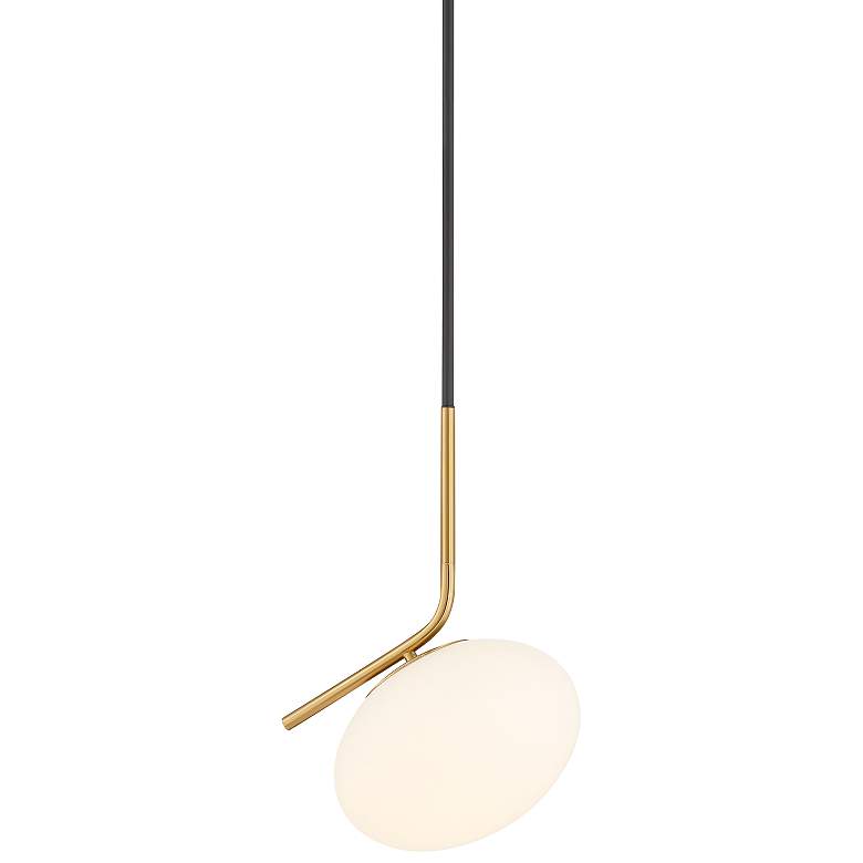Image 2 Possini Euro Gwynn 12" Wide Black and Gold Mini Pendant