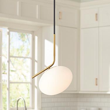 Possini Euro Gwynn 12" Wide Black and Gold Mini Pendant
