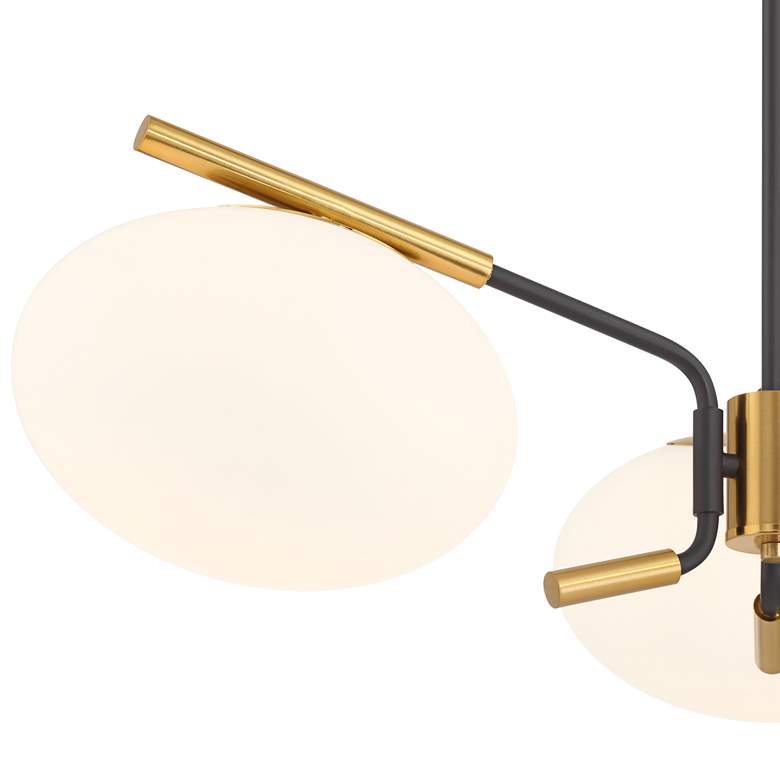 Image 3 Possini Euro Gwynn 26 1/2" Black and Gold 3-Light Modern Chandelier more views
