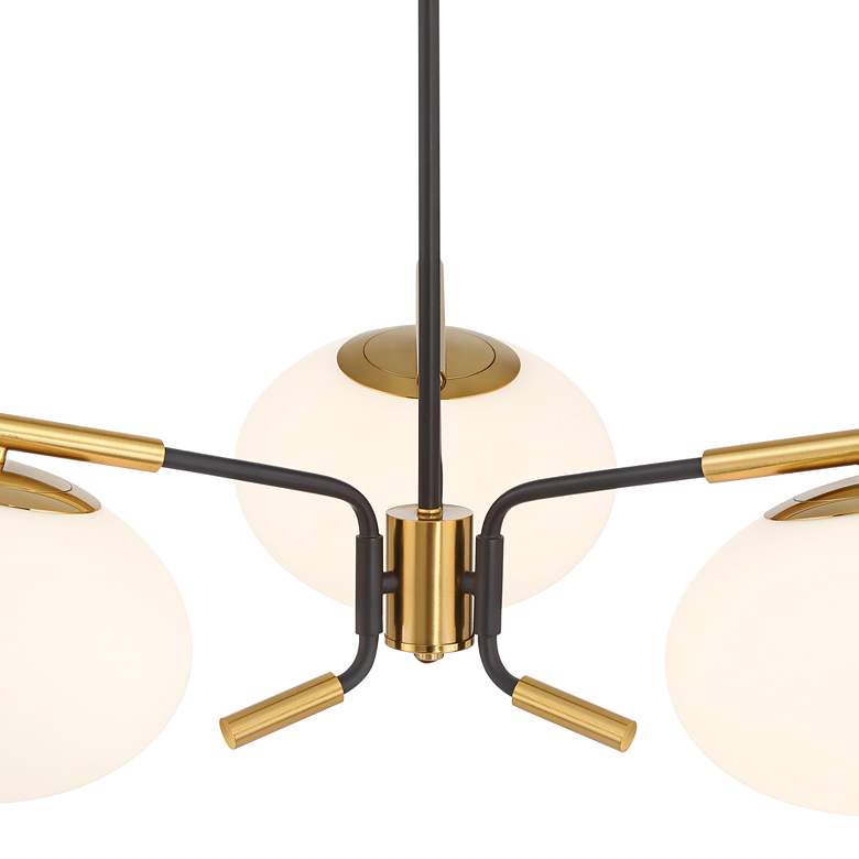 Image 4 Possini Euro Gwynn 26 1/2" Black and Gold 3-Light Modern Chandelier more views