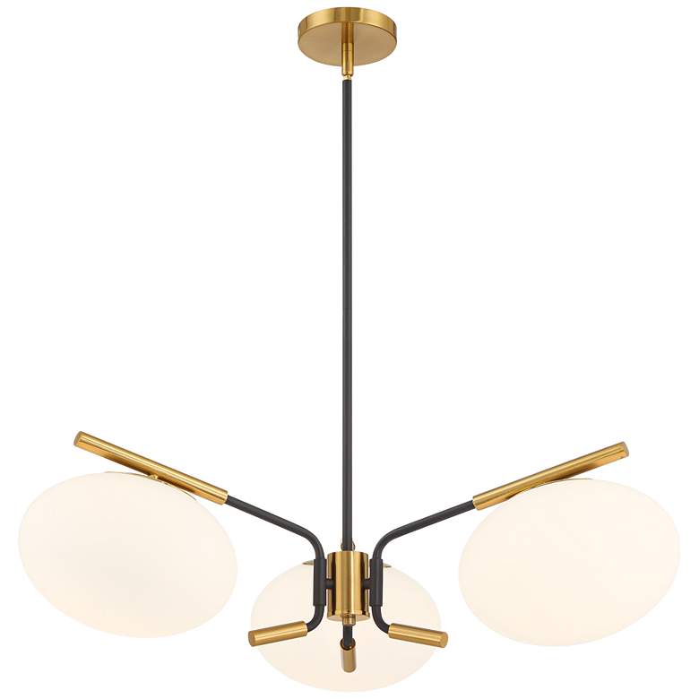 Image 6 Possini Euro Gwynn 26 1/2" Black and Gold 3-Light Modern Chandelier more views