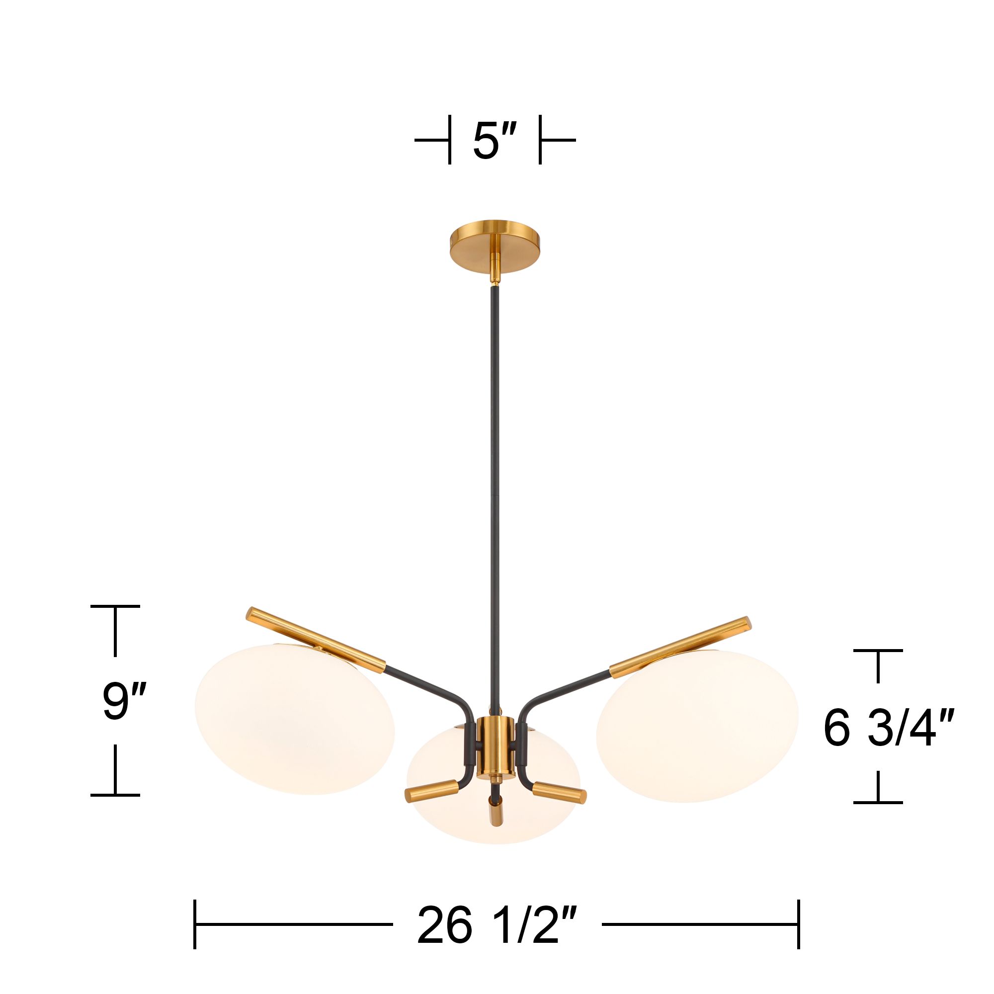 Watch A Video About the Gwynn Black and Gold 3 Light Chandelier