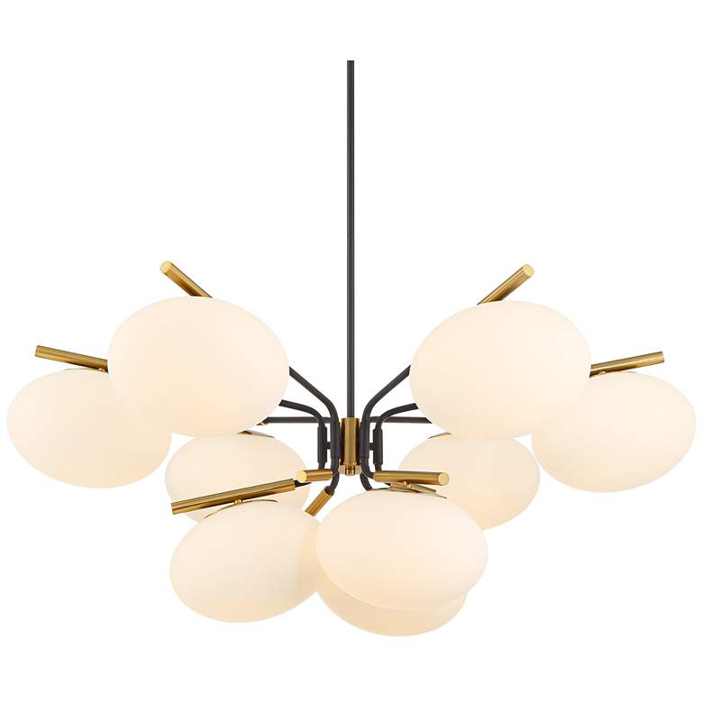 Image 2 Possini Euro Gwynn 42"W Black and Gold 9-Light Chandelier