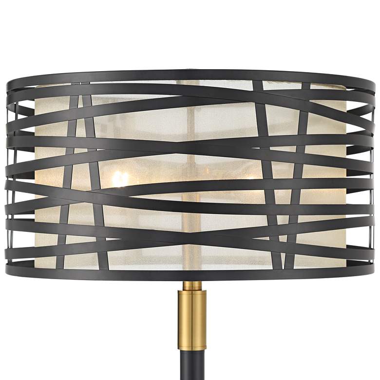 Image 4 Possini Euro Halifax 64 1/2" Modern Caged Organza Shade Floor Lamp more views