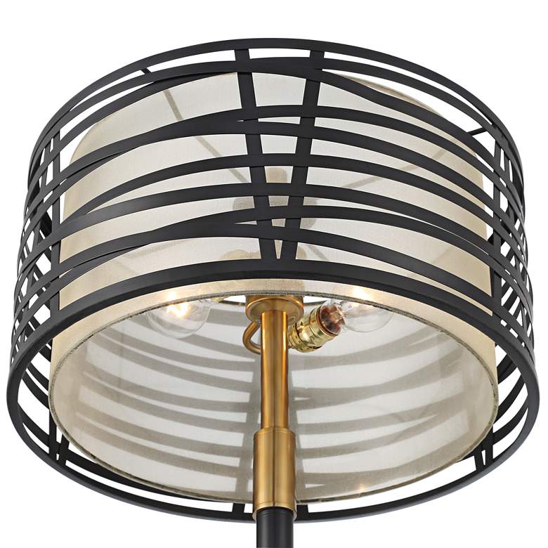 Image 5 Possini Euro Halifax 64 1/2 inch Modern Caged Organza Shade Floor Lamp more views