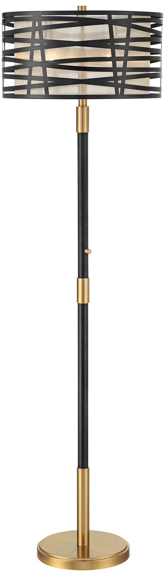 Possini Euro Halifax Floor Lamp with Caged Organza Shade 431H2