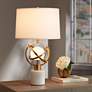 Thumbnail4 of Possini Euro Halley 27 1/2" Gold Astro Globe Lamp with Night Light more views