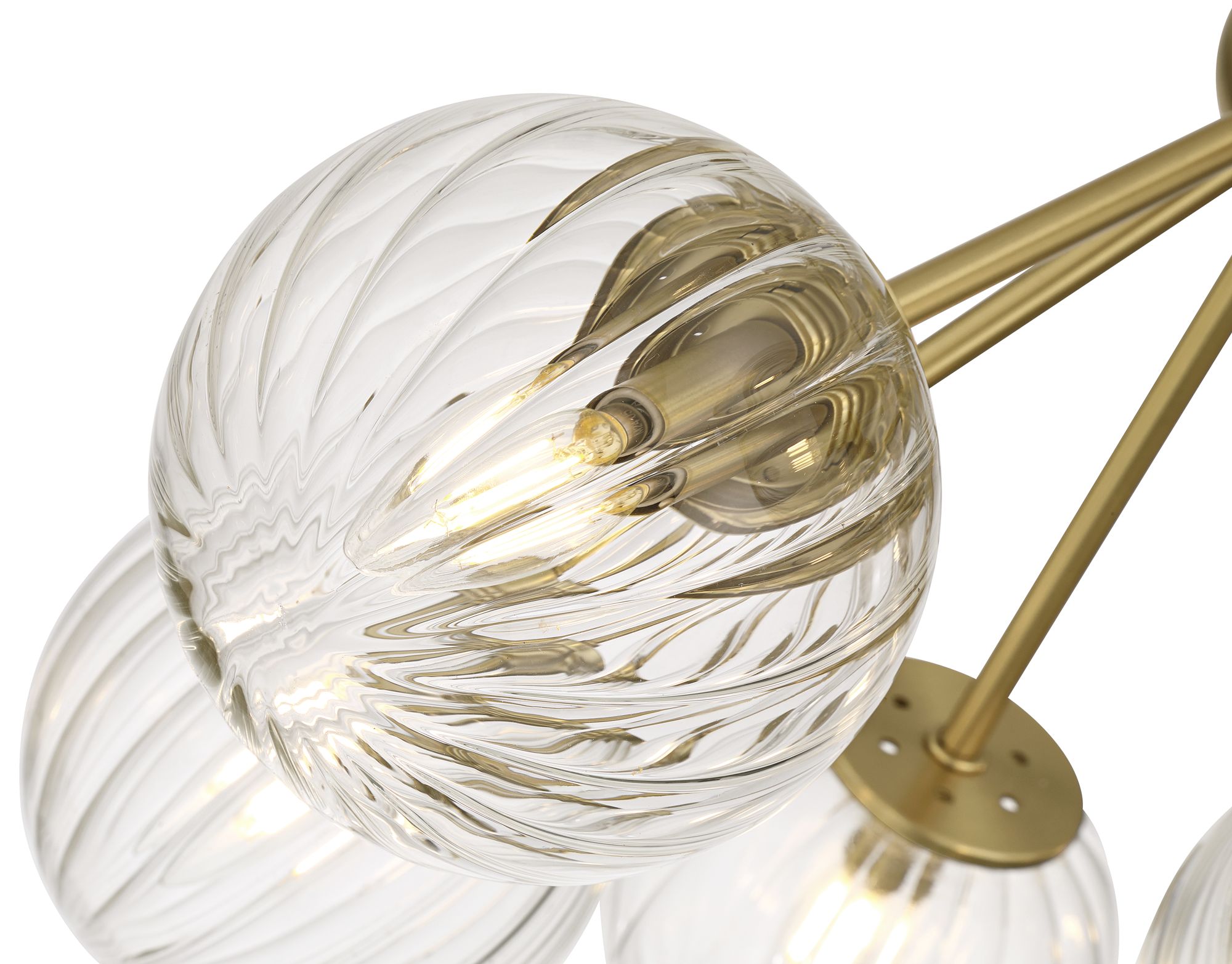 Image 3 Possini Euro Halloran 28" Wide Brass and Glass 8-Light Pendant Light more views