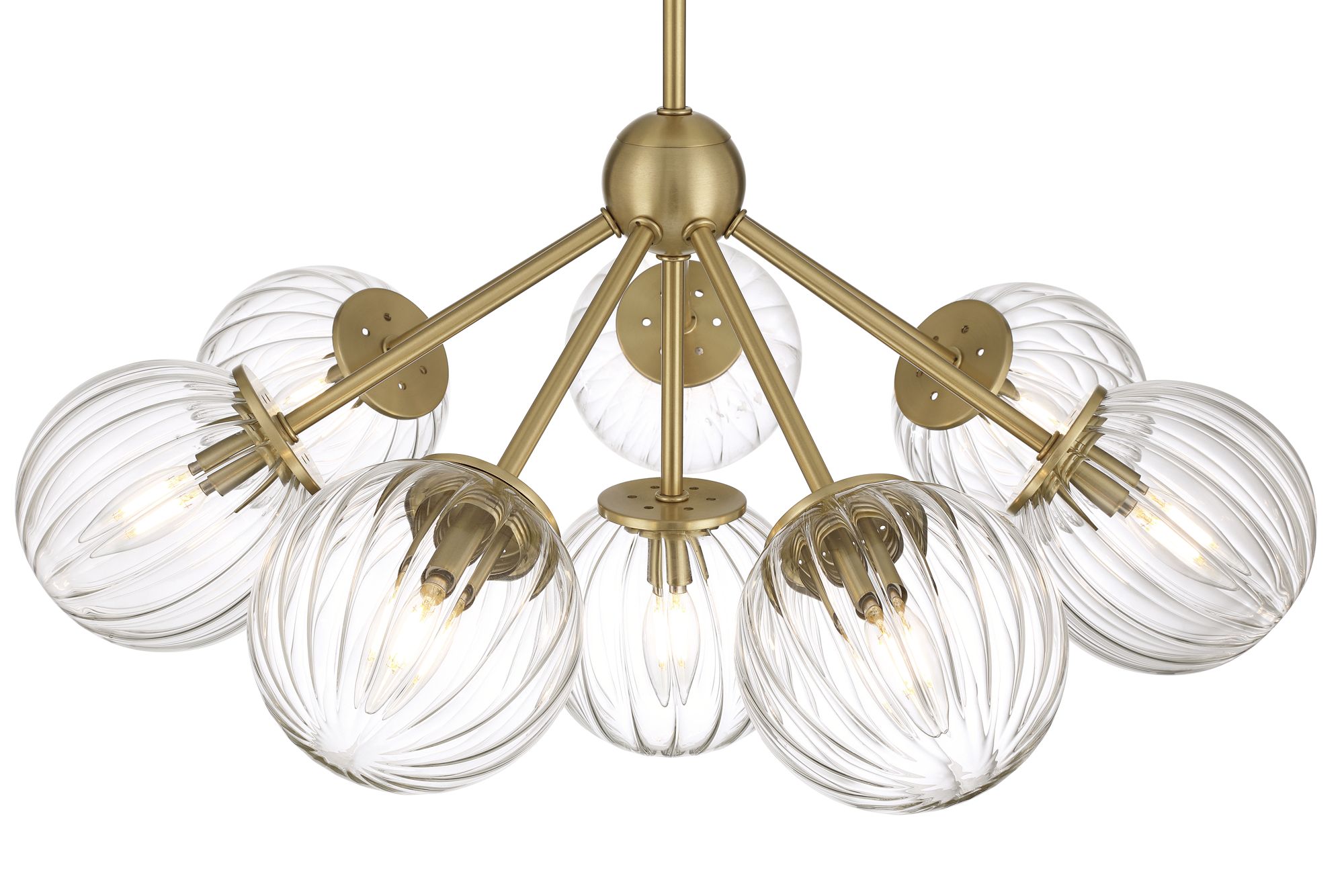 Image 5 Possini Euro Halloran 28" Wide Brass and Glass 8-Light Pendant Light more views