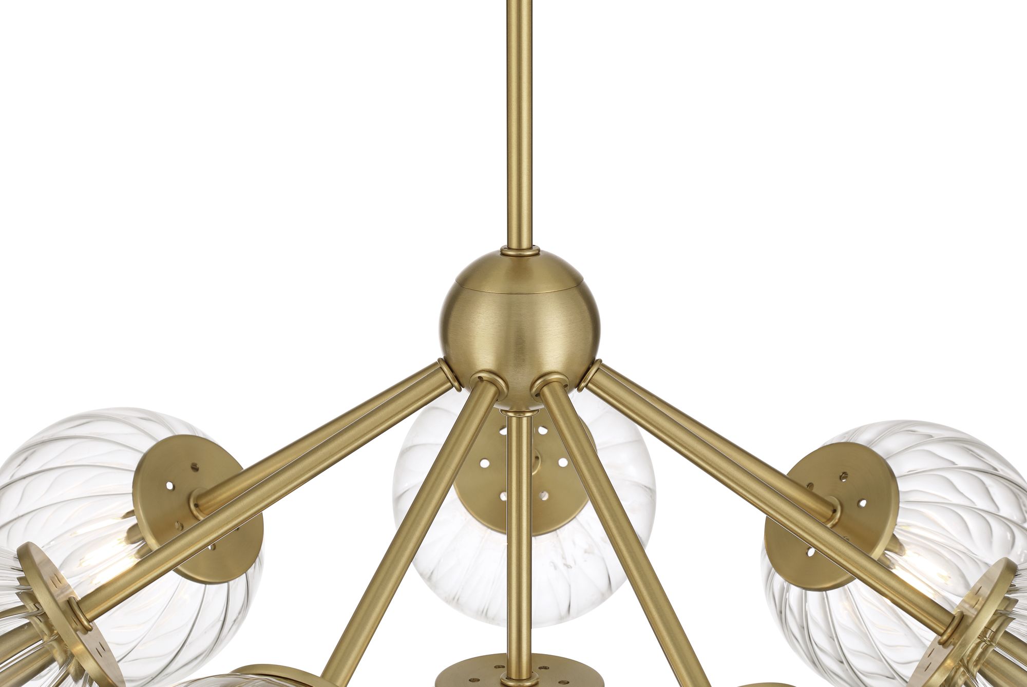 Image 5 Possini Euro Halloran 28"W Brass Fluted Glass 8-Light Pendant Light more views