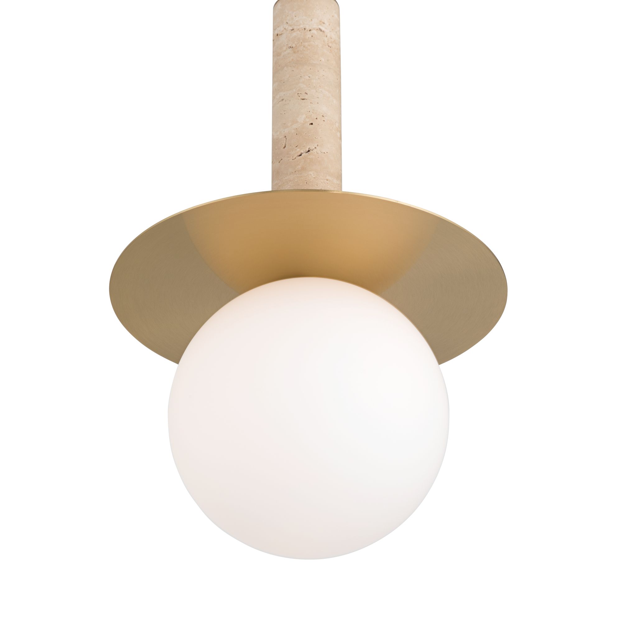 Image 5 Possini Euro Halovar 8 1/2"W Brass Travertine LED Mini Pendant Light more views