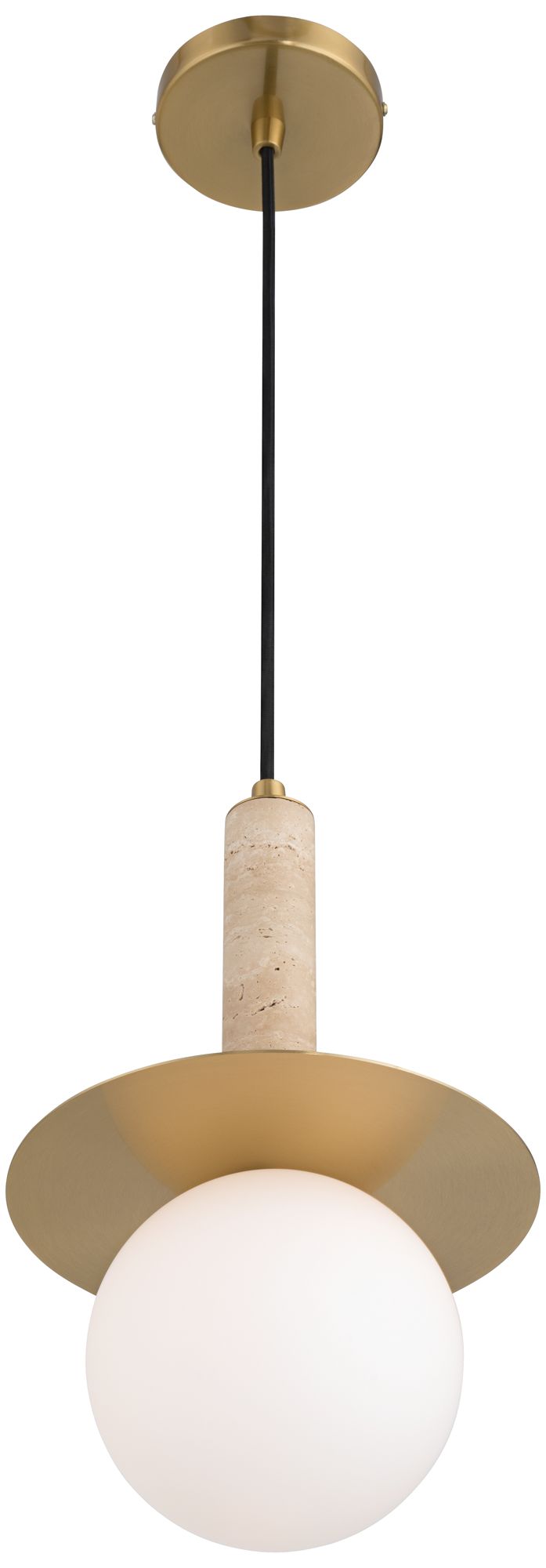 Watch A Video About the Possini Euro Halovar Brass Travertine LED Mini Pendant Light