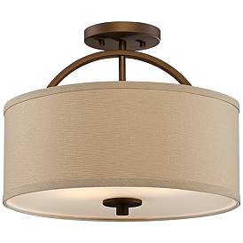 Image2 of Possini Euro Halsted 15" Wide Brushed Bronze Ceiling Light