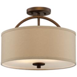 Possini Euro Halsted 15&quot; Wide Brushed Bronze Ceiling Light