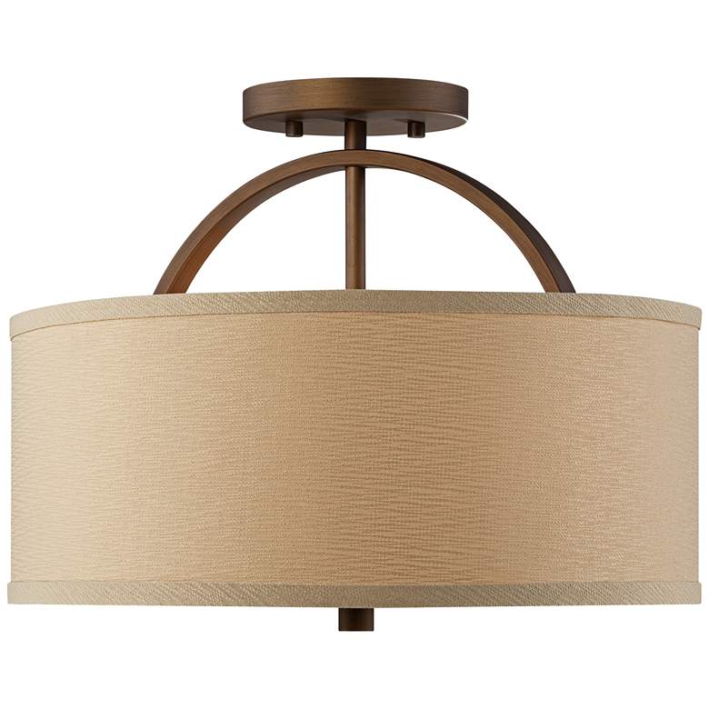 Image 5 Possini Euro Halsted 15 inch Wide Brushed Bronze Ceiling Light more views