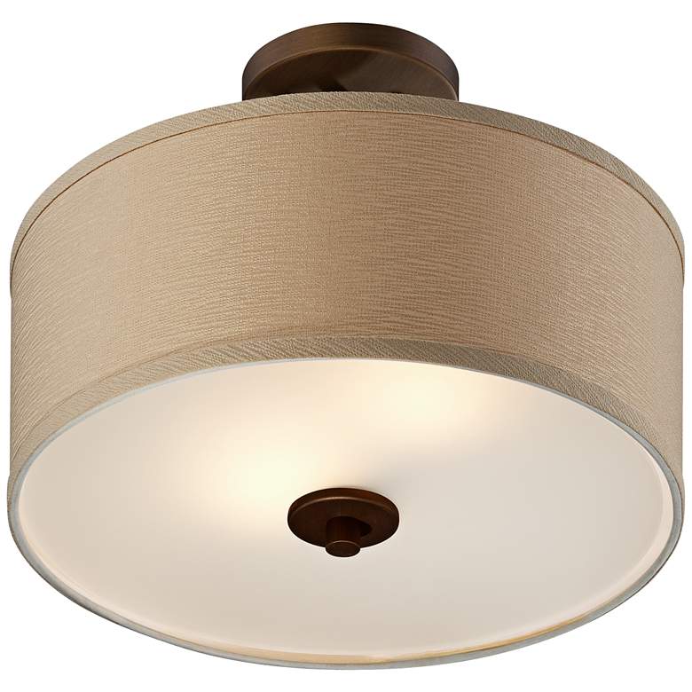 Image 6 Possini Euro Halsted 15 inch Wide Brushed Bronze Ceiling Light more views