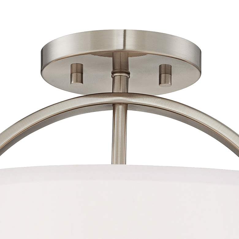 Possini Euro Halsted 15&quot; Wide Brushed Nickel Ceiling Light more views