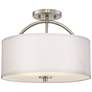 Thumbnail2 of Possini Euro Halsted 15" Wide Brushed Nickel Linen Shade Ceiling Light