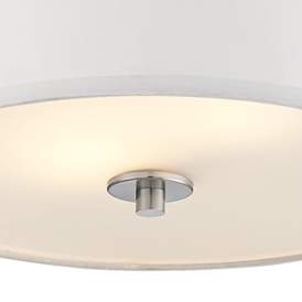 Image3 of Possini Euro Halsted 15" Wide Brushed Nickel Linen Shade Ceiling Light more views
