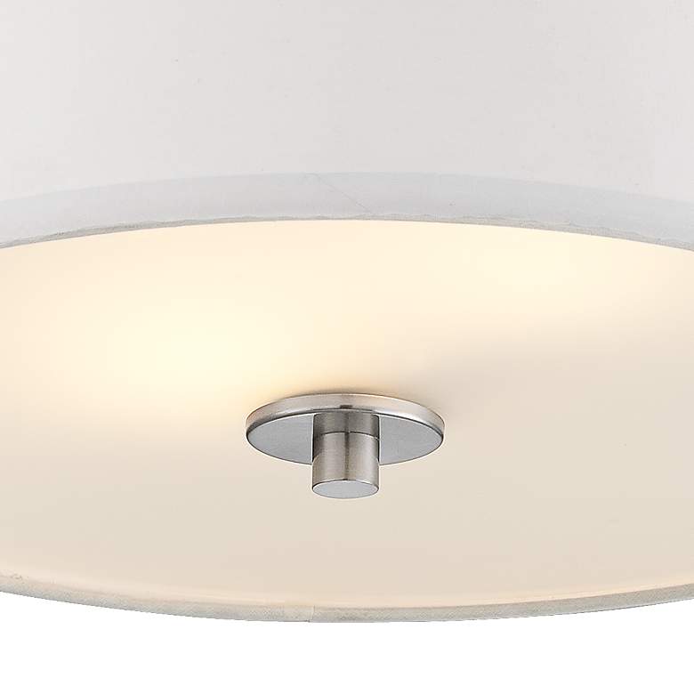 Image 3 Possini Euro Halsted 15" Wide Brushed Nickel Linen Shade Ceiling Light more views