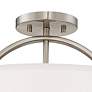 Thumbnail4 of Possini Euro Halsted 15" Wide Brushed Nickel Linen Shade Ceiling Light more views