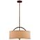 Possini Euro Halsted 20" Linen and Brushed Bronze Pendant Light