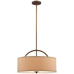 Possini Euro Halsted 20&quot; Linen and Brushed Bronze Pendant Light