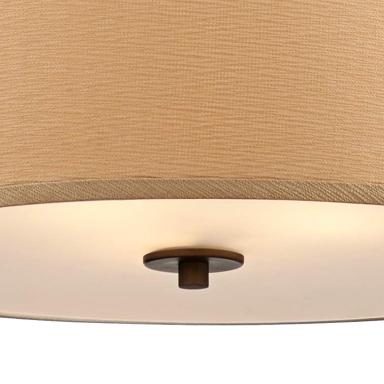 Image 4 Possini Euro Halsted 20 inch Linen and Brushed Bronze Pendant Light more views