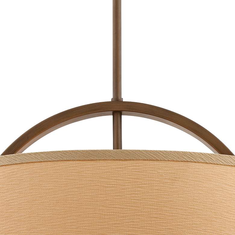 Image 5 Possini Euro Halsted 20" Linen and Brushed Bronze Pendant Light more views