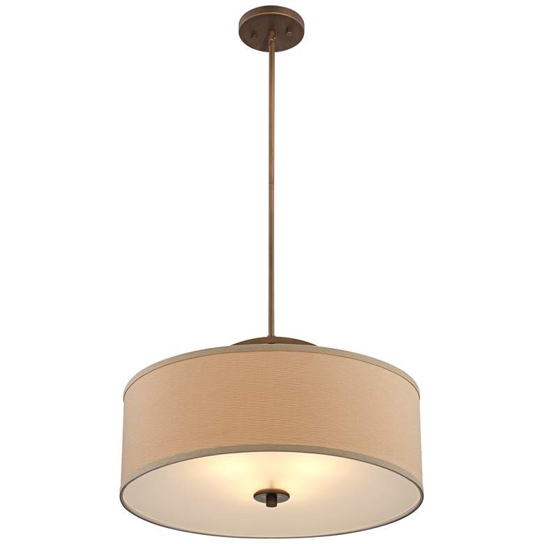 Image 7 Possini Euro Halsted 20" Linen and Brushed Bronze Pendant Light more views