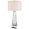 Possini Euro Hamish 28" Modern Ribbed Glass Outlet and USB Table Lamp