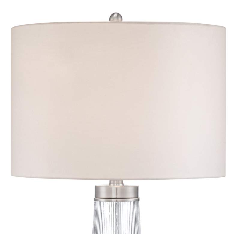Image 6 Possini Euro Hamish 28 inch Modern Ribbed Glass Outlet and USB Table Lamp more views