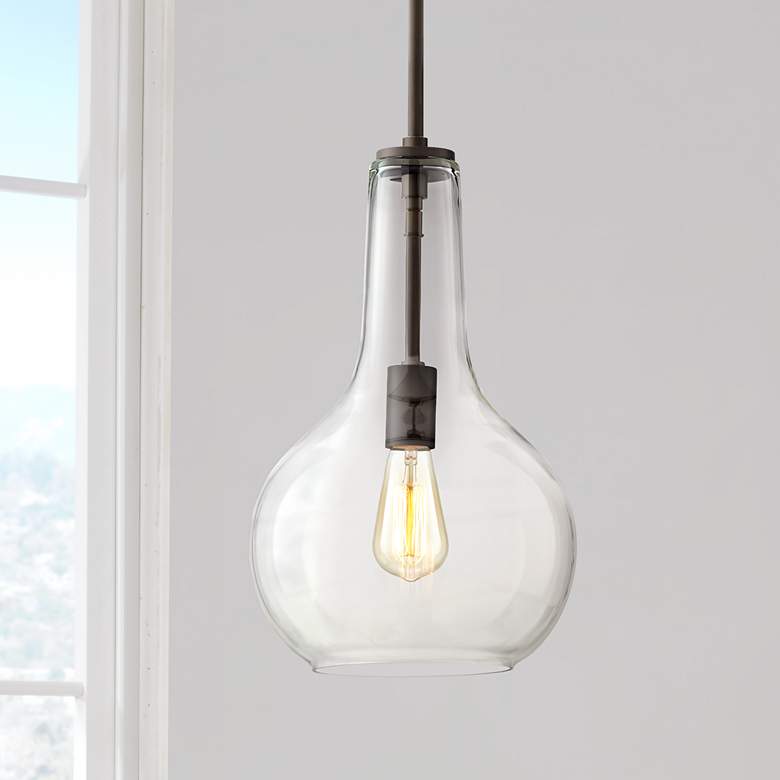Image 1 Possini Euro Hamlin 10" Wide Bronze Mini Pendant