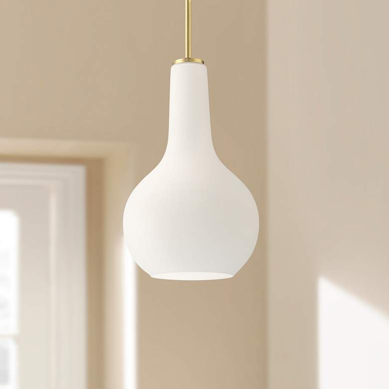Image 1 Possini Euro Hamlin 10" Wide Soft Gold Mini Pendant