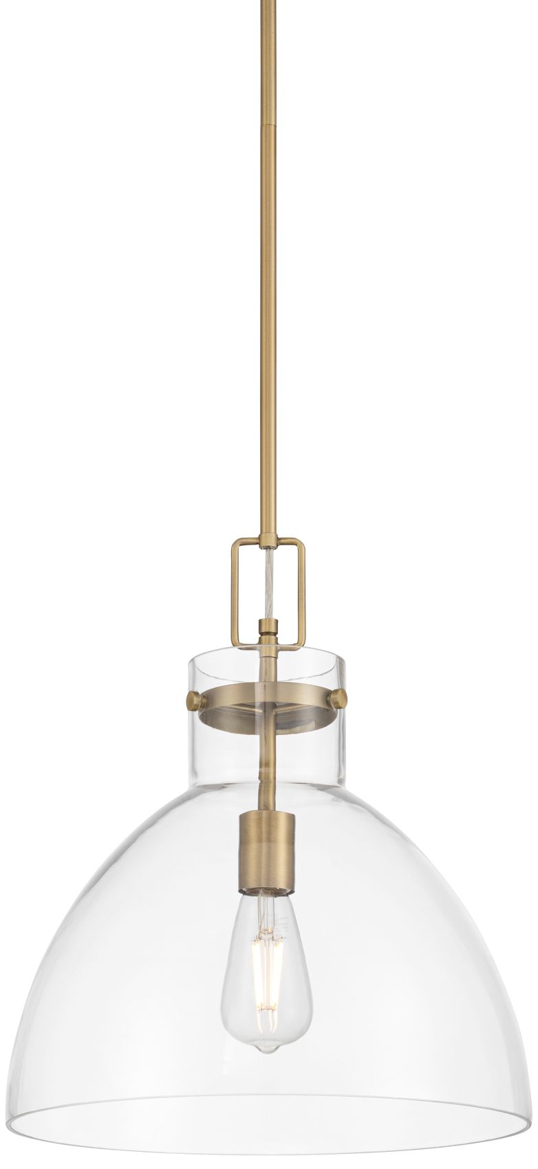 Image 3 Possini Euro Hammon 14" Wide Aged Brass and Glass Pendant Light