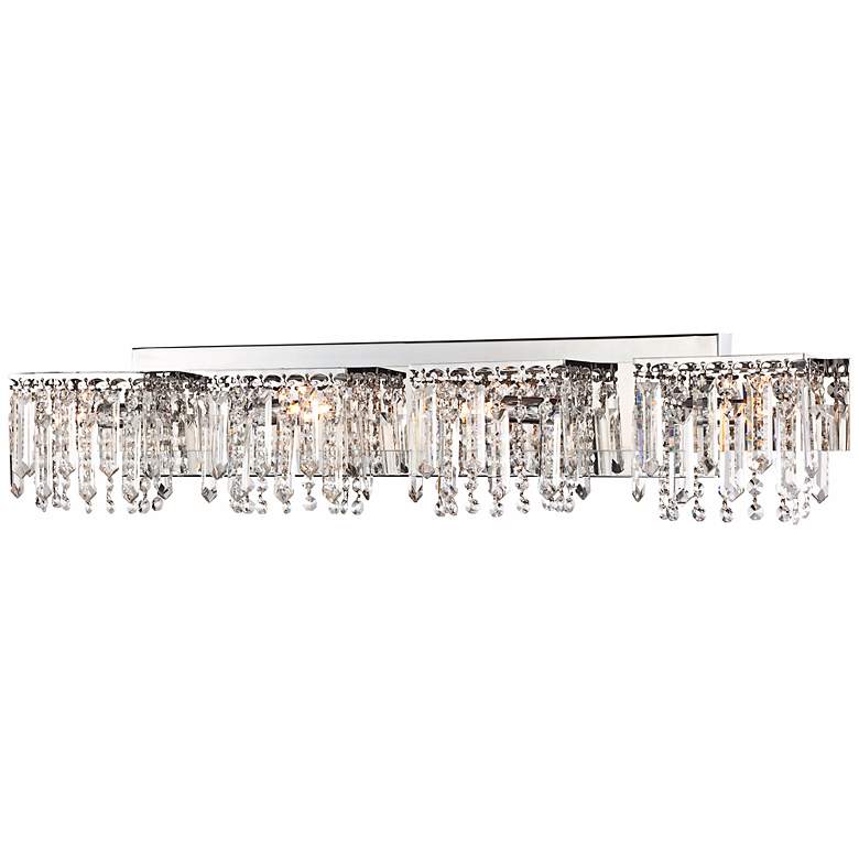 Image 5 Possini Euro Hanging Crystal 33 3/4 inch Wide Chrome LED Bath Light more views