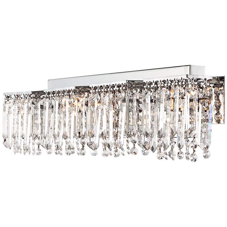 Possini Euro Hanging Crystal 33 3/4 inch Wide Chrome LED Bath Light more views