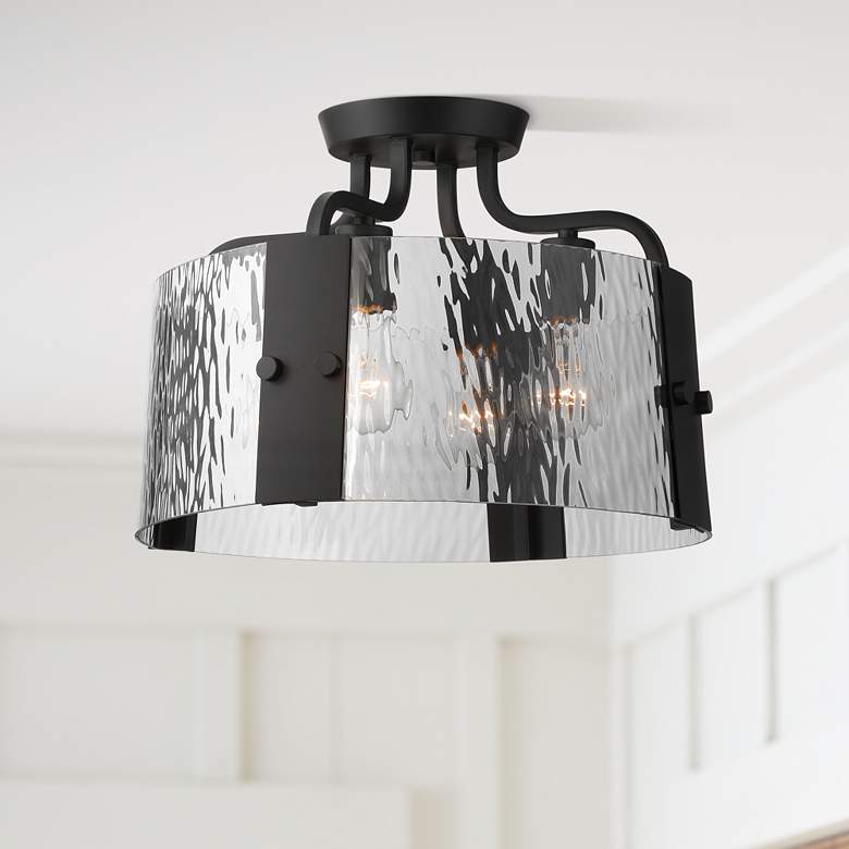 Image 1 Possini Euro Hanniger 16 1/4"W Black 4-Light Ceiling Light