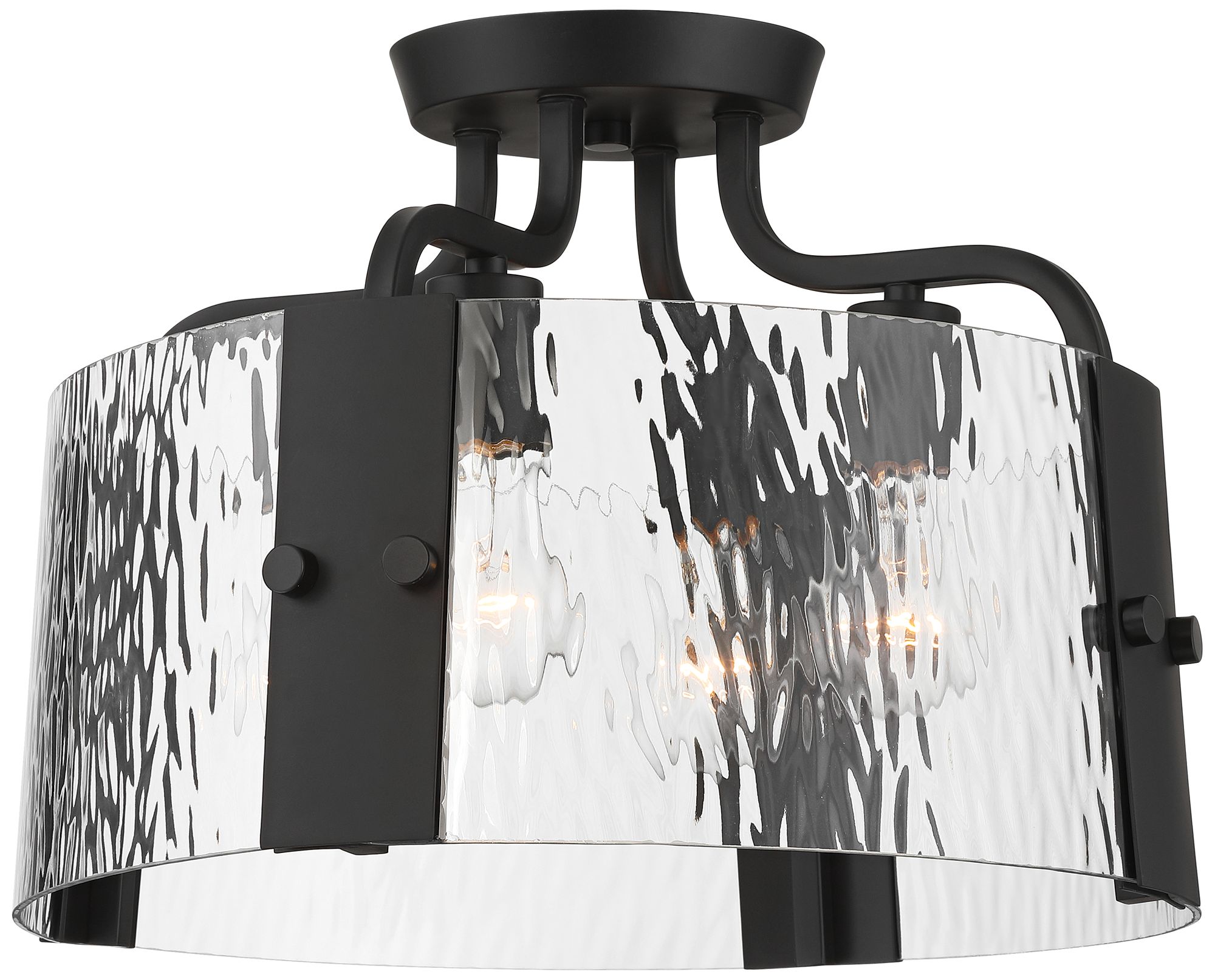 Image 2 Possini Euro Hanniger 16 1/4"W Black Cast Glass 4-Light Ceiling Light