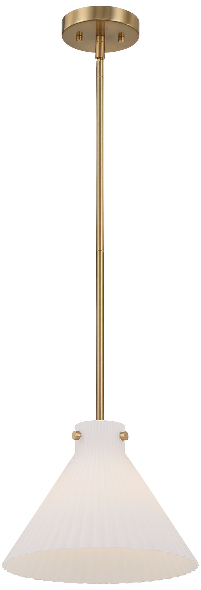 Image 7 Possini Euro Hannover 12"W Warm Brass Fluted Glass Mini Pendant Light more views